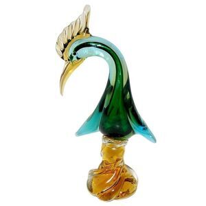 Jordan Import JIC Multi Colored Murano Italian Art Glass Swan Duck Bird Figure